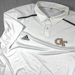 Adidas Georgia Tech GT Polo Shirt Mens 2XL White AEROREADY Golf Golfing